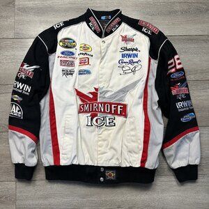 Vintage Smirnoff Ice Racing Jacket Mens L NASCAR JH Design Embroidered